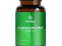 Magneziu Citrat pulbere 3000 mg - 200 grame vegan, Vitabay